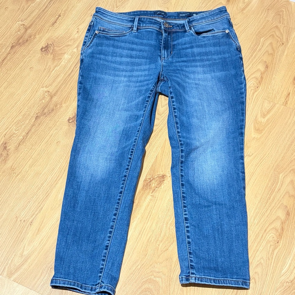J. Jill Women's Slim Ankle Denim Jeans Blue Wash 5-Pocket